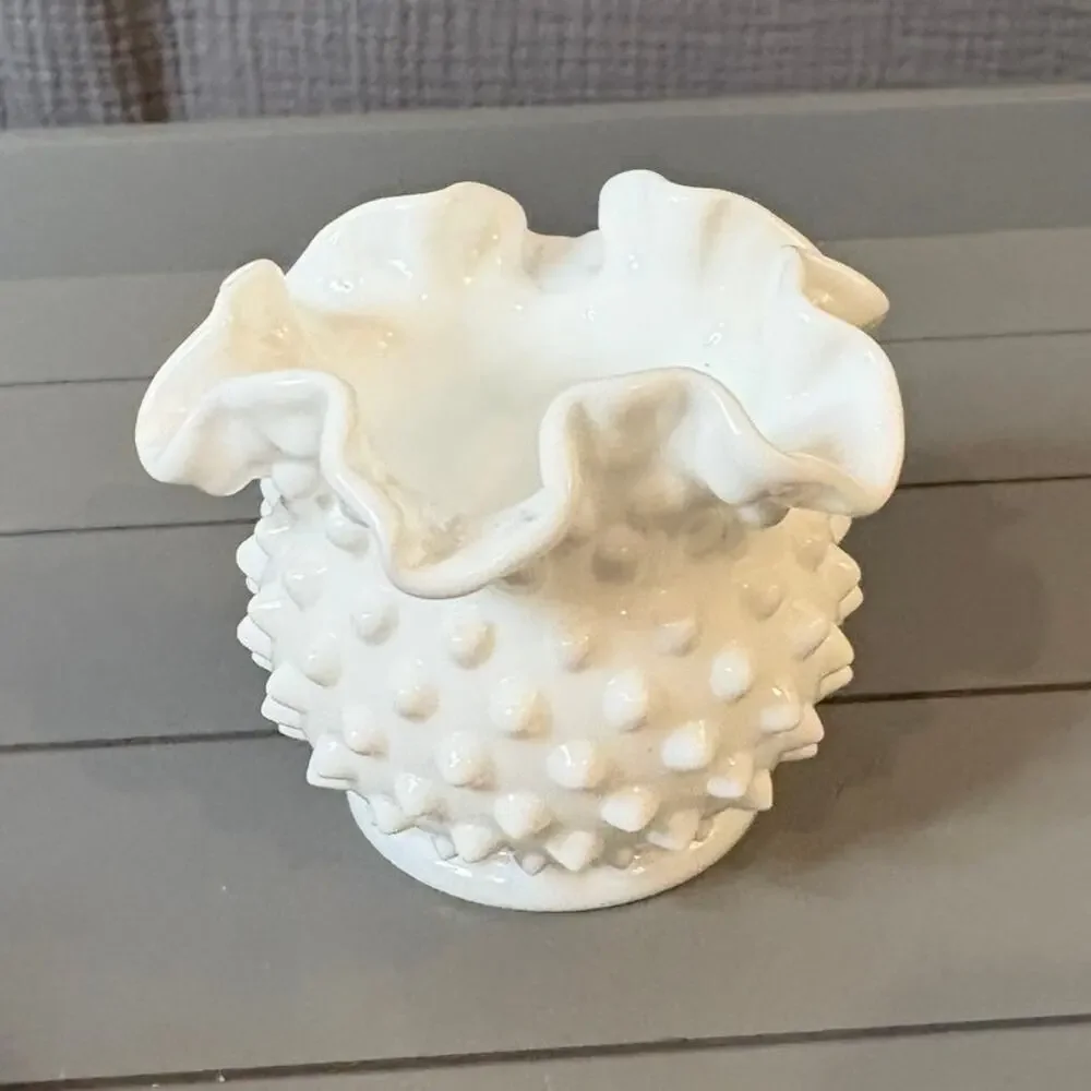 Vintage Fenton Hobnail Milk Glass 3 